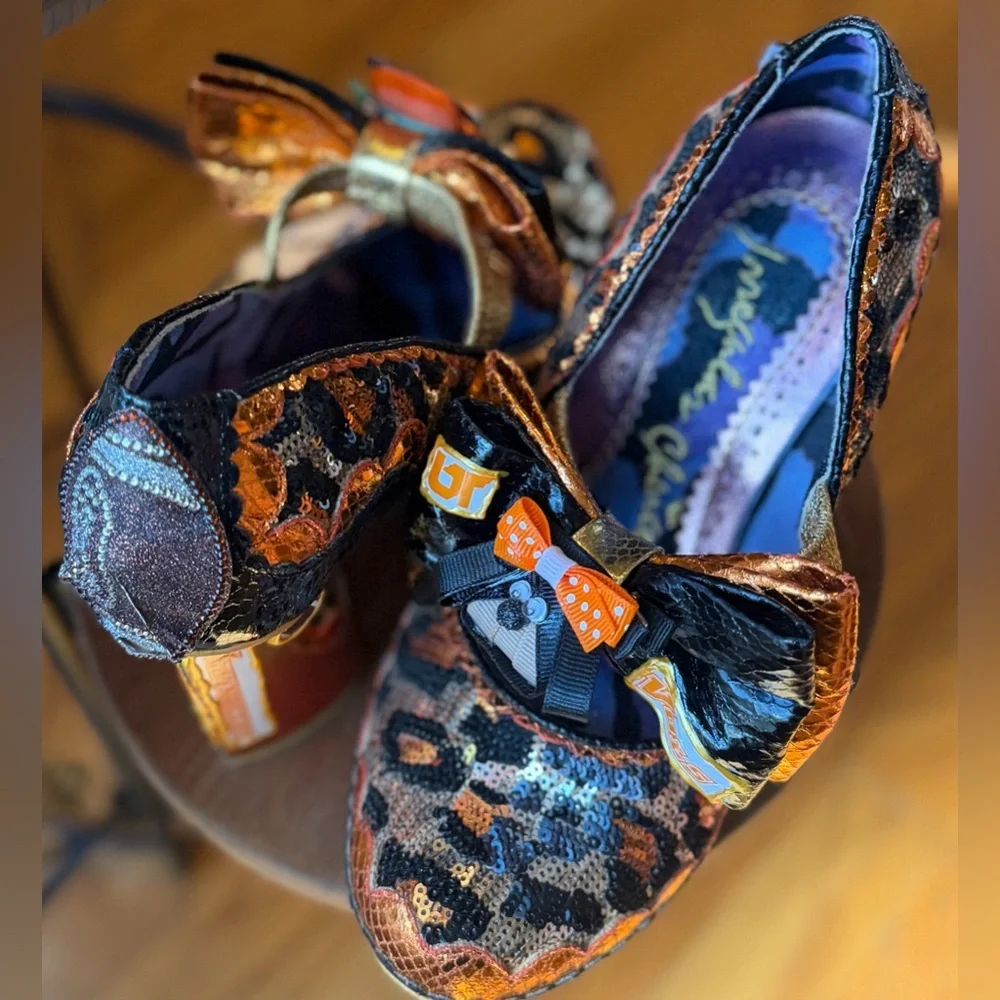 hand embellished statement concept heels University of Tennessee theme, size9/40